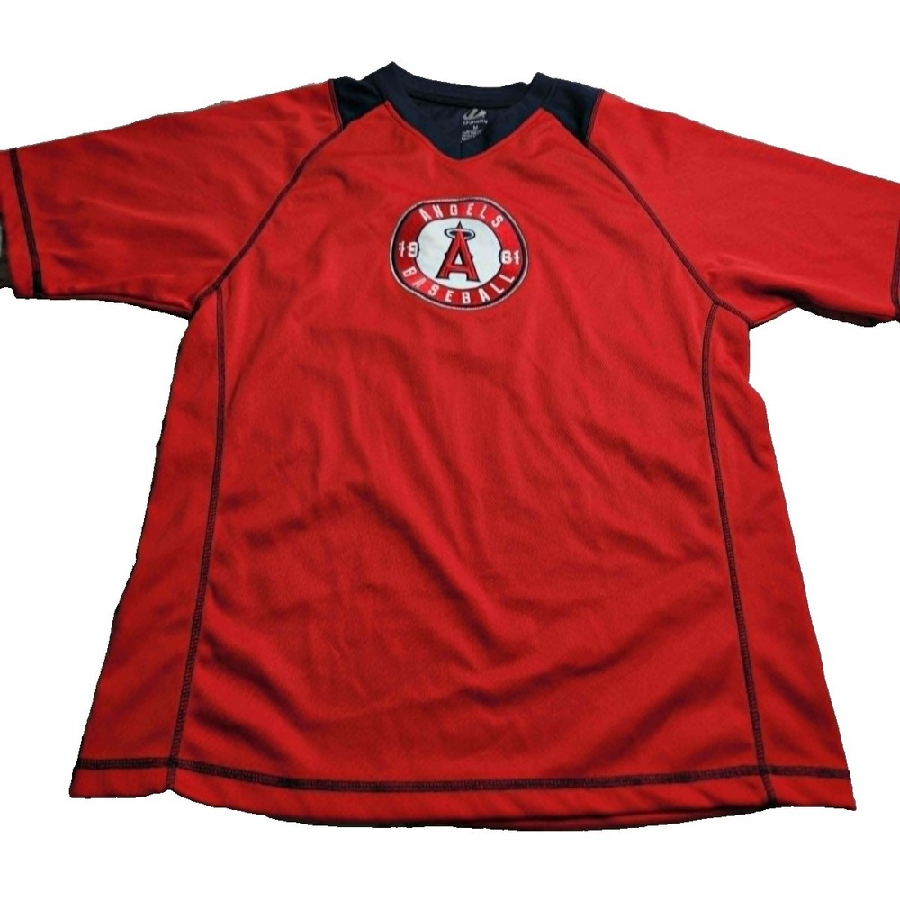 LOS ANGELES ANGELS Baseball 1961 MEDIUM MLB RED Short Sleeve V-Neck Dynasty